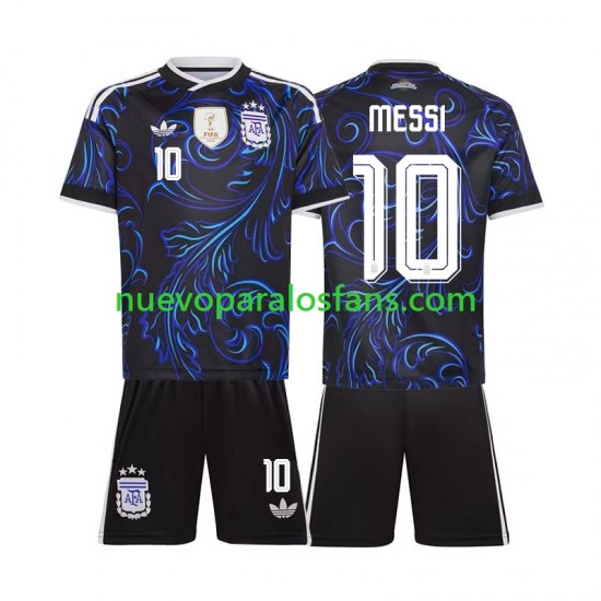 Camiseta de Fútbol Argentina Lionel Messi 10 Niño Exterior Copa Mundial 2026 Manga Corta