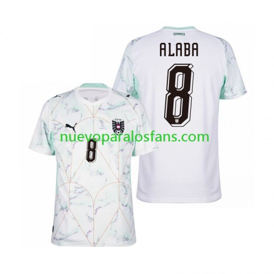 Camiseta de Fútbol Austria David Alaba 8 Hombre Exterior Copa Mundial 2026 Manga Corta