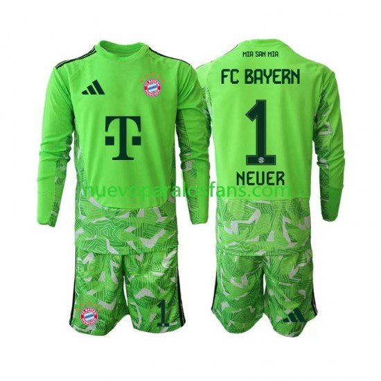 Camiseta de Fútbol Bayern de Múnich Manuel Neuer 1 Portero Niño Casa 2026-2027 Manga Larga