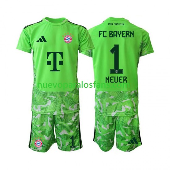Camiseta de Fútbol Bayern de Múnich Manuel Neuer 1 Portero Niño Casa 2026-2027 Manga Corta