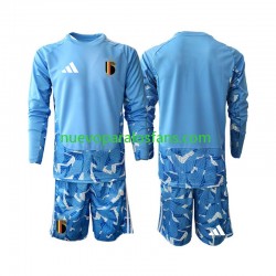 Camiseta de Fútbol Bélgica Portero Niño Casa Copa Mundial 2026 Manga Larga