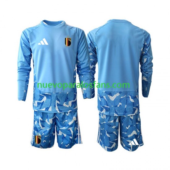 Camiseta de Fútbol Bélgica Portero Niño Casa Copa Mundial 2026 Manga Larga