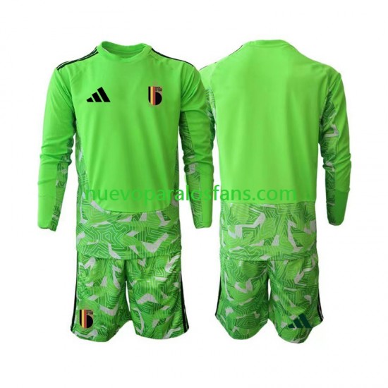 Camiseta de Fútbol Bélgica Portero Niño Tercera Copa Mundial 2026 Manga Larga