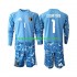 Camiseta de Fútbol Bélgica Thibaut Courtois 1 Portero Niño Casa Copa Mundial 2026 Manga Larga