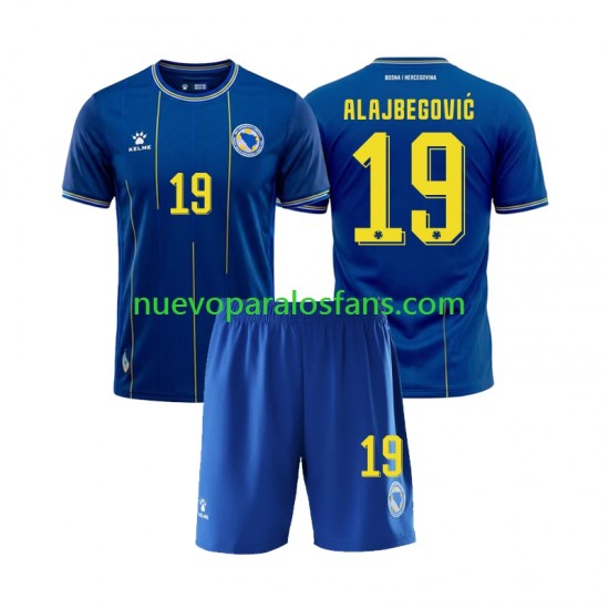 Camiseta de Fútbol Bośnia i Hercegowina Kerim Alajbegovic 19 Niño Casa Copa Mundial 2026 Manga Corta