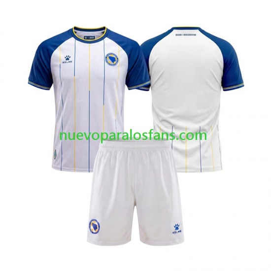 Camiseta de Fútbol Bośnia i Hercegowina Niño Exterior Copa Mundial 2026 Manga Corta