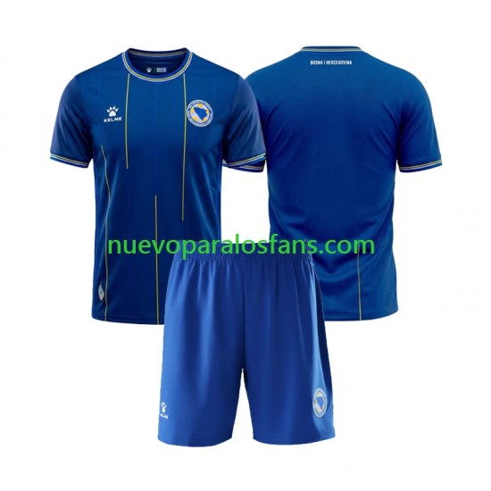 Camiseta de Fútbol Bośnia i Hercegowina Niño Casa Copa Mundial 2026 Manga Corta