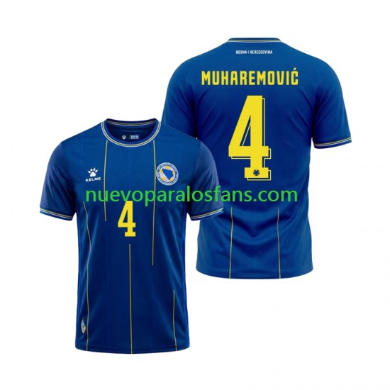 Camiseta de Fútbol Bośnia i Hercegowina Tarik Muharemovic 4 Hombre Casa Copa Mundial 2026 Manga Corta