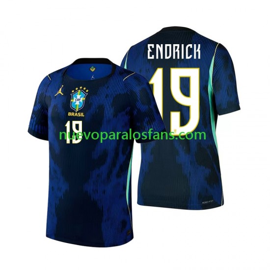 Camiseta de Fútbol Brasil Endrick 19 Hombre Exterior Copa Mundial 2026 Manga Corta