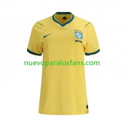 Camiseta de Fútbol Brasil Mujer Casa Copa Mundial 2026 Manga Corta