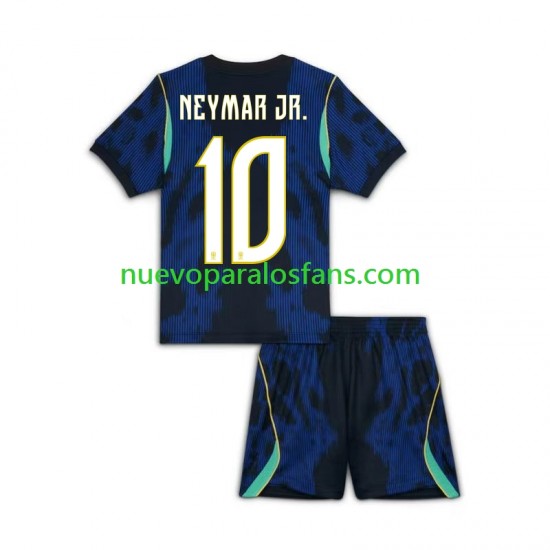Camiseta de Fútbol Brasil Neymar JR 10 Niño Exterior Copa Mundial 2026 Manga Corta