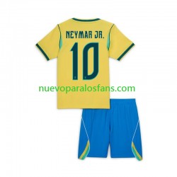 Camiseta de Fútbol Brasil Neymar JR 10 Niño Casa Copa Mundial 2026 Manga Corta