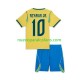 Camiseta de Fútbol Brasil Neymar JR 10 Niño Casa Copa Mundial 2026 Manga Corta