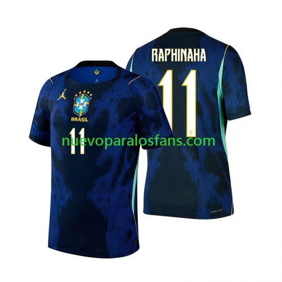 Camiseta de Fútbol Brasil Raphinha 11 Hombre Exterior Copa Mundial 2026 Manga Corta
