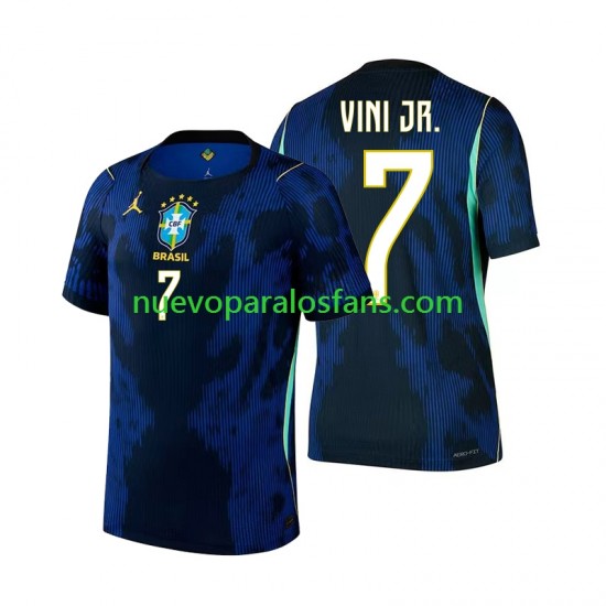 Camiseta de Fútbol Brasil Vinicius Junior 7 Hombre Exterior Copa Mundial 2026 Manga Corta