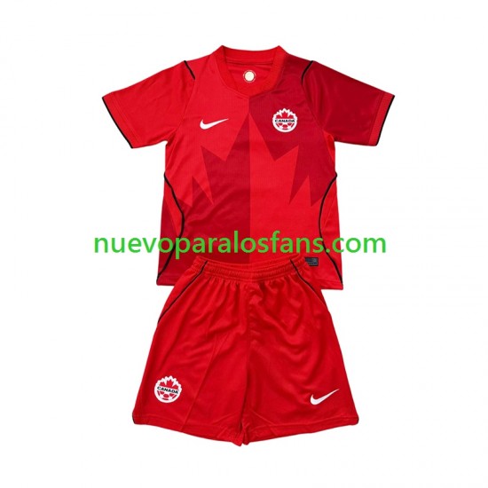 Camiseta de Fútbol Canadá Niño Casa Copa Mundial 2026 Manga Corta