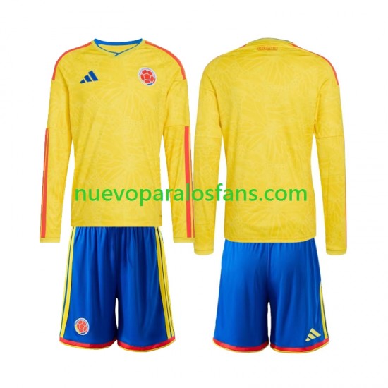 Camiseta de Fútbol Colombia Niño Casa Copa Mundial 2026 Manga Larga