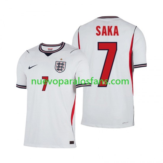 Camiseta de Fútbol Inglaterra Bukayo Saka 7 Hombre Casa Copa Mundial 2026 Manga Corta