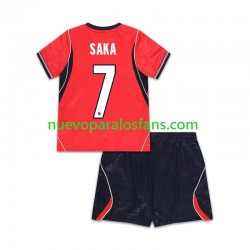 Camiseta de Fútbol Inglaterra Bukayo Saka 7 Niño Exterior Copa Mundial 2026 Manga Corta