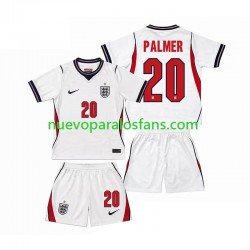 Camiseta de Fútbol Inglaterra Cole Palmer 20 Niño Casa Copa Mundial 2026 Manga Corta