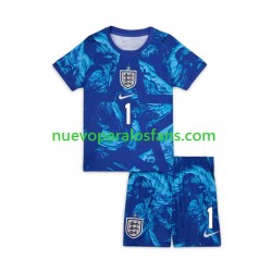 Camiseta de Fútbol Inglaterra Jordan Pickford 1 Portero Niño Tercera Copa Mundial 2026 Manga Corta