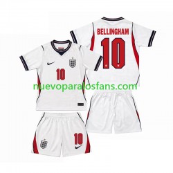 Camiseta de Fútbol Inglaterra Jude Bellingham 10 Niño Casa Copa Mundial 2026 Manga Corta