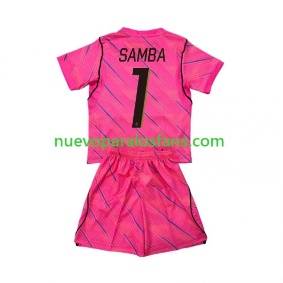 Camiseta de Fútbol Francia Brice Samba 1 Portero Niño Exterior Copa Mundial 2026 Manga Corta