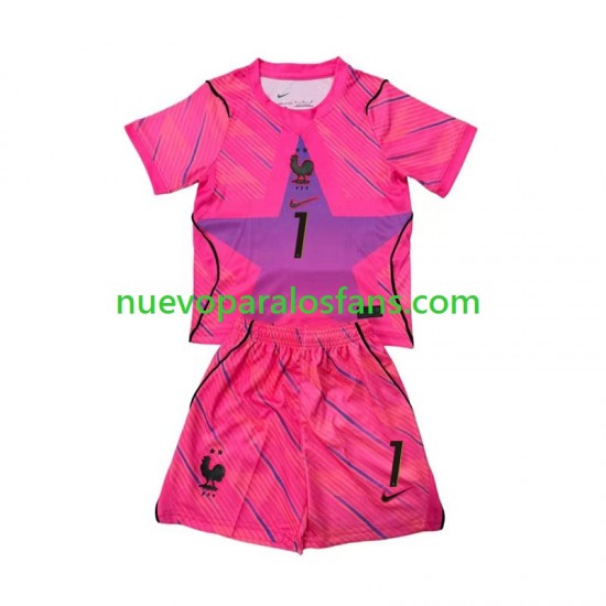 Camiseta de Fútbol Francia Brice Samba 1 Portero Niño Exterior Copa Mundial 2026 Manga Corta