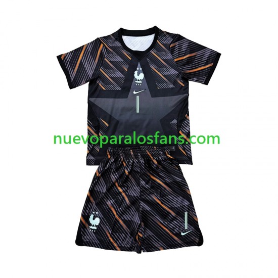 Camiseta de Fútbol Francia Brice Samba 1 Portero Niño Casa Copa Mundial 2026 Manga Corta