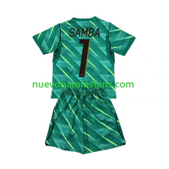 Camiseta de Fútbol Francia Brice Samba 1 Portero Niño Tercera Copa Mundial 2026 Manga Corta