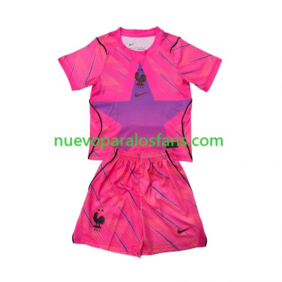 Camiseta de Fútbol Francia Portero Niño Exterior Copa Mundial 2026 Manga Corta