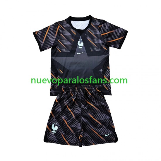 Camiseta de Fútbol Francia Portero Niño Casa Copa Mundial 2026 Manga Corta