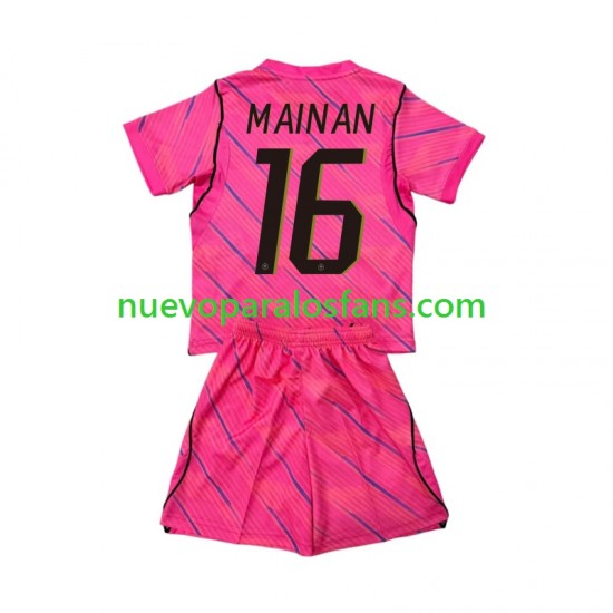 Camiseta de Fútbol Francia Mike Maignan 16 Portero Niño Exterior Copa Mundial 2026 Manga Corta