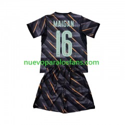 Camiseta de Fútbol Francia Mike Maignan 16 Portero Niño Casa Copa Mundial 2026 Manga Corta
