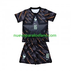 Camiseta de Fútbol Francia Mike Maignan 16 Portero Niño Casa Copa Mundial 2026 Manga Corta