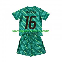 Camiseta de Fútbol Francia Mike Maignan 16 Portero Niño Tercera Copa Mundial 2026 Manga Corta