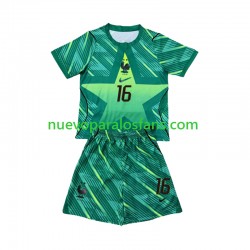 Camiseta de Fútbol Francia Mike Maignan 16 Portero Niño Tercera Copa Mundial 2026 Manga Corta