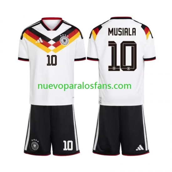 Camiseta de Fútbol Alemania Jamal Musiala 10 Niño Casa Copa Mundial 2026 Manga Corta