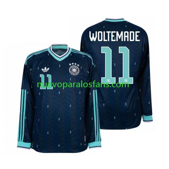 Camiseta de Fútbol Alemania Nick Woltemade 11 Hombre Exterior Copa Mundial 2026 Manga Larga