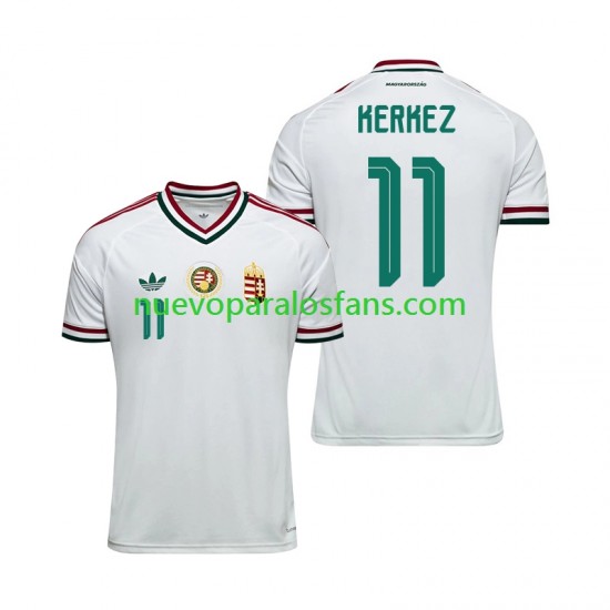 Camiseta de Fútbol Hungría Milos Kerkez 11 Hombre Exterior Copa Mundial 2026 Manga Corta