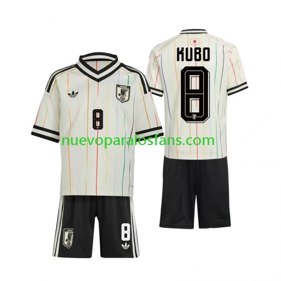 Camiseta de Fútbol Japón Kubo 8 Niño Exterior Copa Mundial 2026 Manga Corta