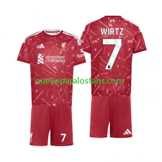 Camiseta de Fútbol Liverpool Florian Wirtz 7 Niño Casa 2026-2027 Manga Corta