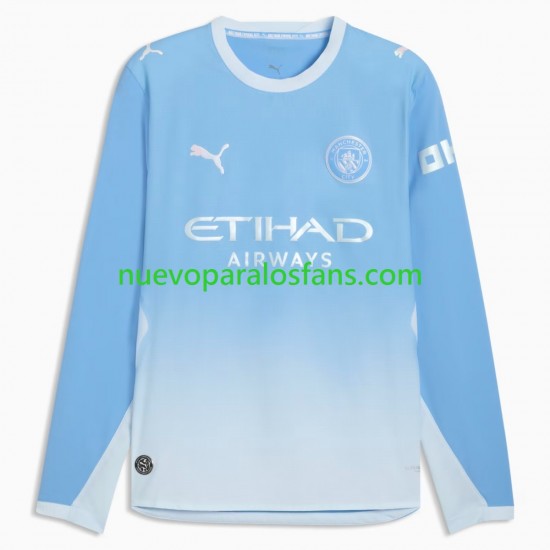 Camiseta de Fútbol Manchester City Hombre Casa 2026-2027 Manga Larga