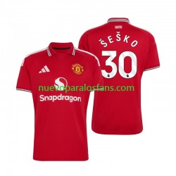 Camiseta de Fútbol Manchester United Benjamin Sesko 30 Hombre Casa 2026-2027 Manga Corta