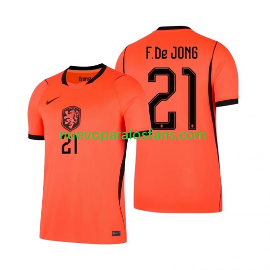 Camiseta de Fútbol Países Bajos Frenkie de Jong 21 Hombre Casa Copa Mundial 2026 Manga Corta
