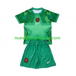 Camiseta de Fútbol Países Bajos Portero Niño Tercera Copa Mundial 2026 Manga Corta