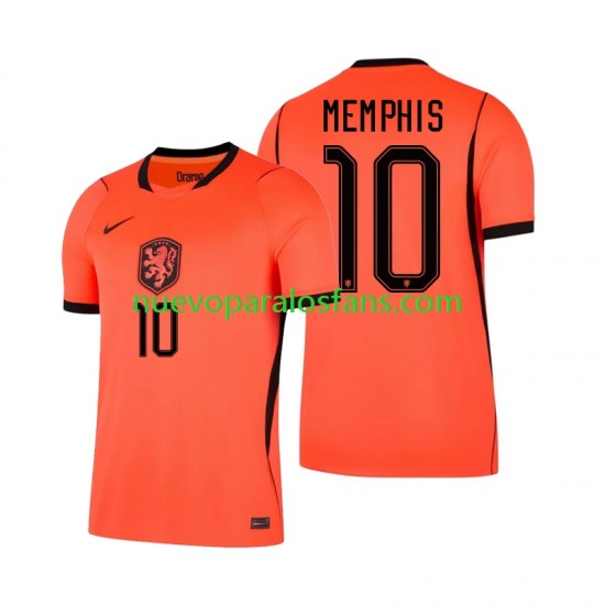 Camiseta de Fútbol Países Bajos Memphis Depay 10 Hombre Casa Copa Mundial 2026 Manga Corta
