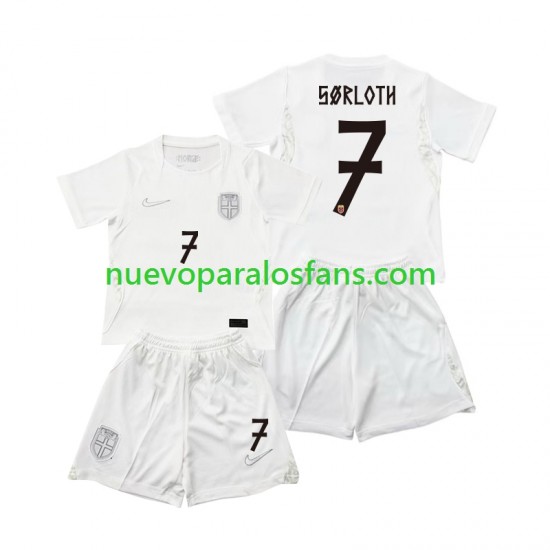 Camiseta de Fútbol Noruega Alexander Sorloth 7 Niño Tercera Copa Mundial 2026 Manga Corta