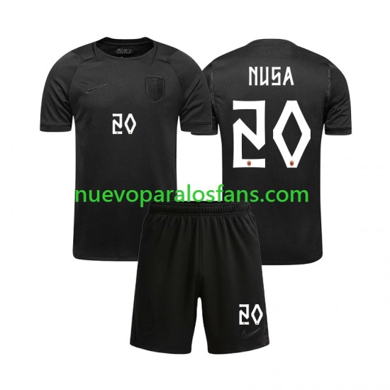Camiseta de Fútbol Noruega Antonio NUSA 20 Niño Exterior Copa Mundial 2026 Manga Corta