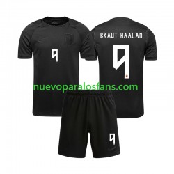 Camiseta de Fútbol Noruega Braut Haaland 9 Niño Exterior Copa Mundial 2026 Manga Corta